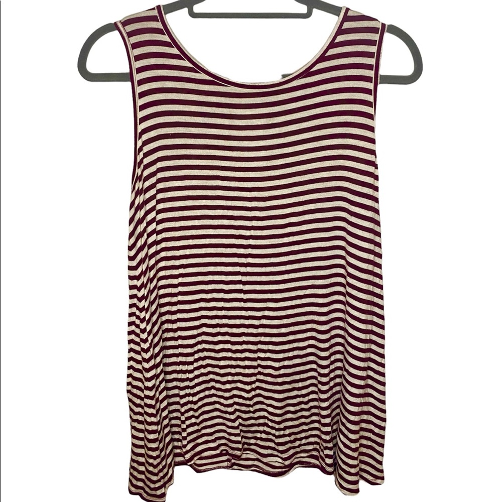 Authentic American Heritage SO Red and White Striped Sleeveless Flowy Tank